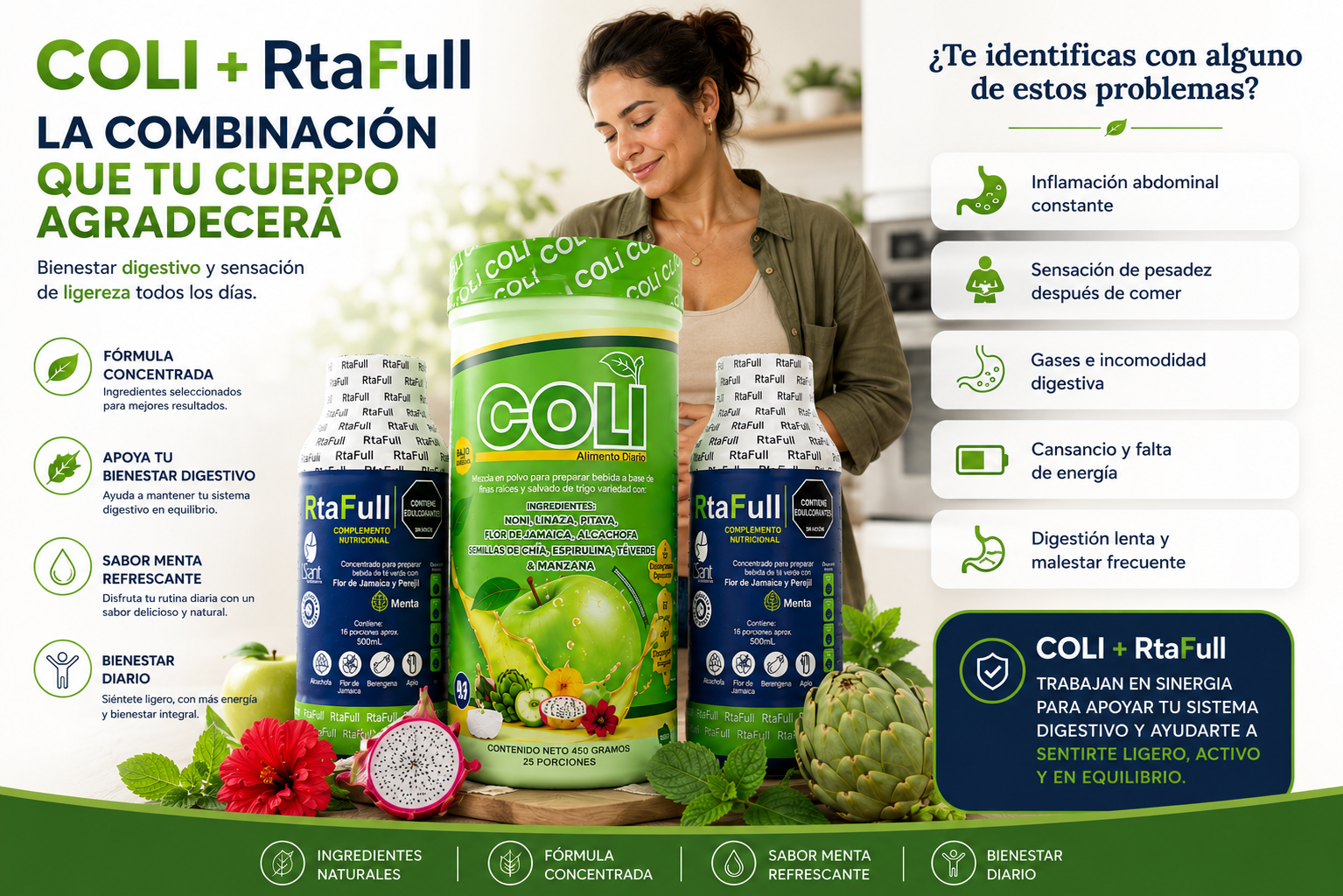 RtaFull Detox Natural 500ml de Novaren para bienestar digestivo y sensaciÃ³n de ligereza